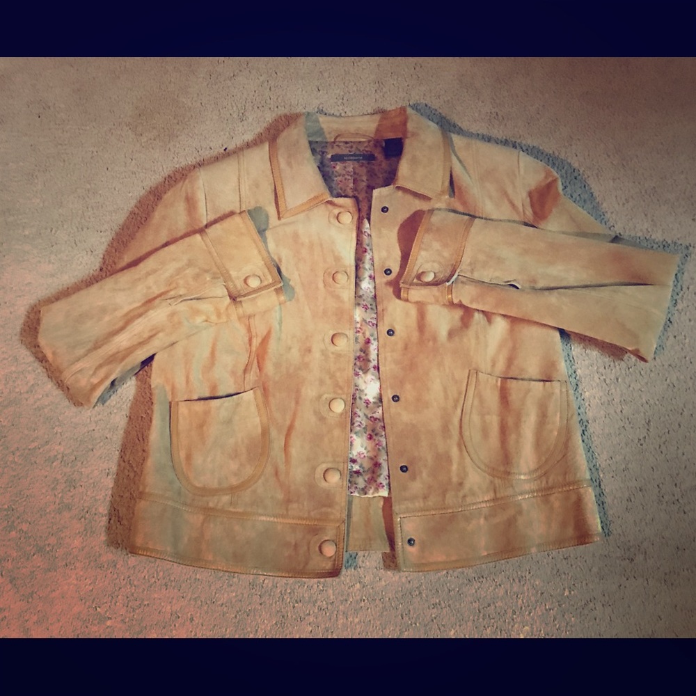 Liz Claiborne tan suede jacket size 12